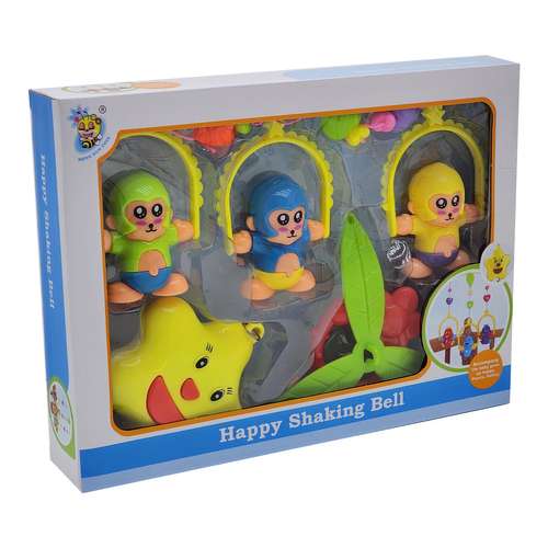 آویز تخت کودک مدل میمون های بامزه polishi Happy Shaking Bell
