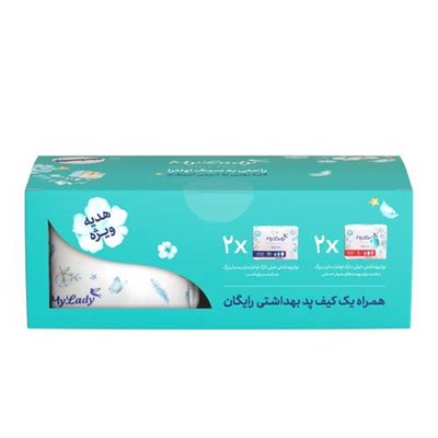 نوار بهداشتی مای لیدی اولترا مدل Silky Soft سایز بزرگ و خیلی بزرگ بسته 4 عددی به همراه کیف نوار بهداشتی 