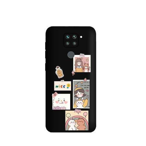 کاور قاب گارد طرح دختر و خرس کد t9304 مناسب برای گوشی موبایل شیائومی Redmi Note 9 