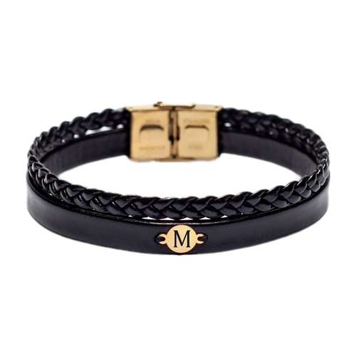 دستبند طلا 18 عیار مردانه لیردا مدل حرف M