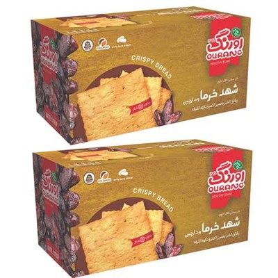 بیسکویت رژیمی بدون شکر با دانه خرما ودارچین اورنگ - 380 گرم  بسته 2 عددی