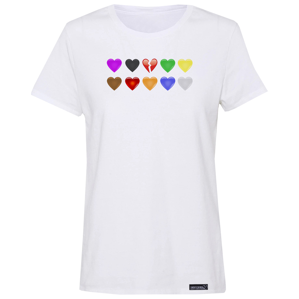 تی شرت آستین کوتاه زنانه 27 مدل Classic Heart Emojis کد MH1827