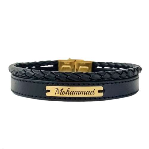 دستبند طلا 18 عیار مردانه لیردا مدل اسم محمد 829
