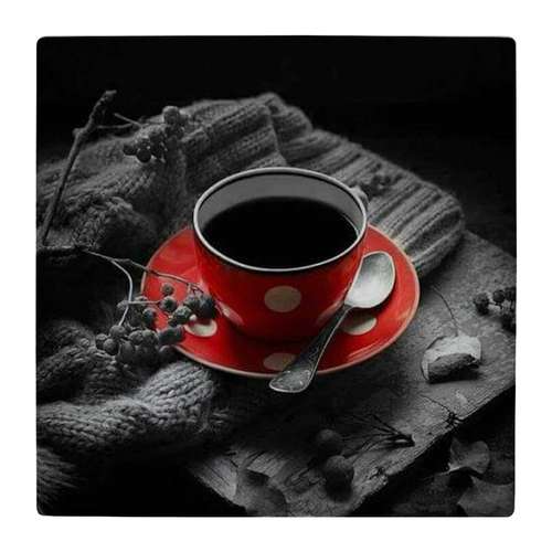  زیر لیوانی  طرح فنجان قهوه و قاشق چای خوری کد    4862706_3821