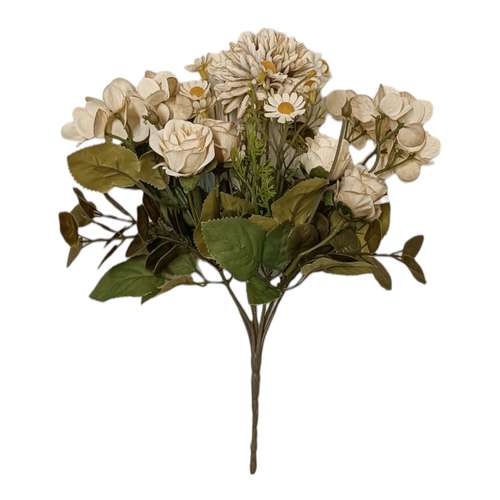 گل مصنوعی مدل بوته رز ارتانزیا مخلوط مینیاتوری