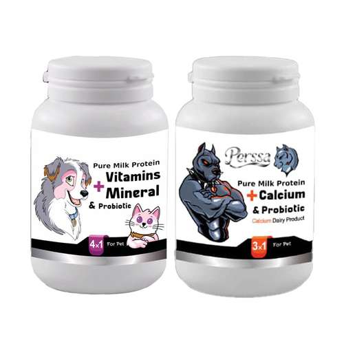 مکمل کلسیم و مولتی ویتامین سگ و گربه پرسا مدل Pack وزن 200 گرم بسته 2 عددی