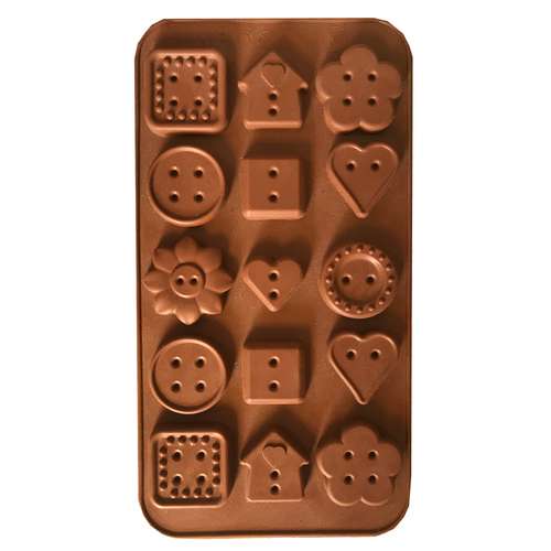 قالب شکلات مدل سیلیکونی طرح دکمه 