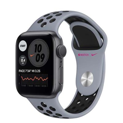 کارکرده - ساعت هوشمند اپل واچ سری 6 مدل 40mm Aluminum Case with Nike Sport silicone Band