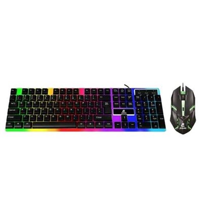 کیبورد و ماوس گیمینگ جکنگ مدل 1980، سوییچ ممبران، Full-Size، نورپردازی LED RGB