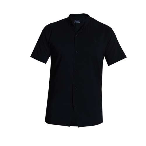 پیراهن آستین کوتاه مردانه مدل MB-HOS52105-PR.SA-ME رنگ مشکی 