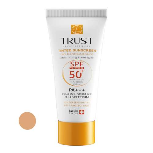کرم ضد آفتاب رنگی تراست SPF 50 مدل 01 مناسب پوست‌های خشک حجم 40 میلی‌لیتر