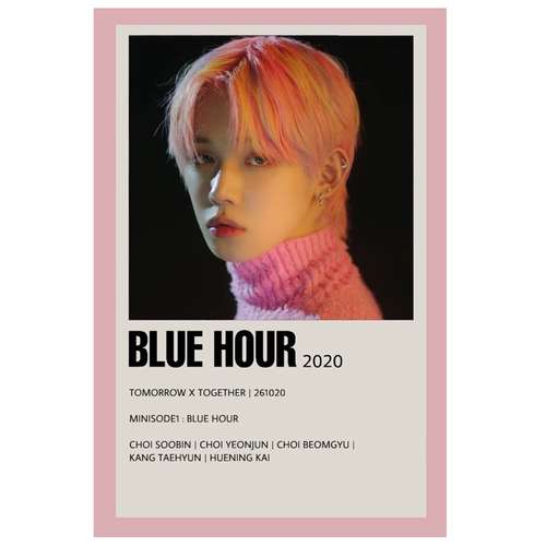 پوستر مدل اهنگ Blue Hour تی اکس تی TXT طرح یونجون Yeonjun کد 754