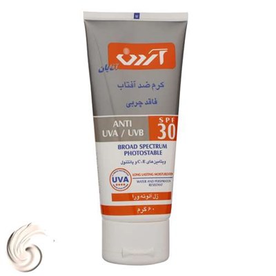 کرم ضد آفتاب بدون رنگ آقایان آردن SPF30 محافظ UVA ،UVB، ضد آب، مناسب انواع پوست وزن 60 گرم