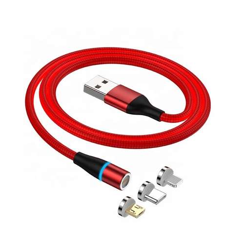 کابل تبدیل مغناطیسی USB به microUSB/ لایتنینگ /USB-C گلوری مارک مدل GWC0056 طول 1 متر