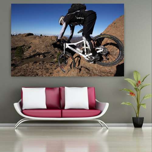 استیکر طرح دوچرخه سوار حرفه ای در کوهستان مدل SDA506