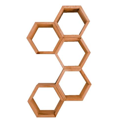 شلف دیواری مدل لانه زنبوری مجموعه 5 عددی