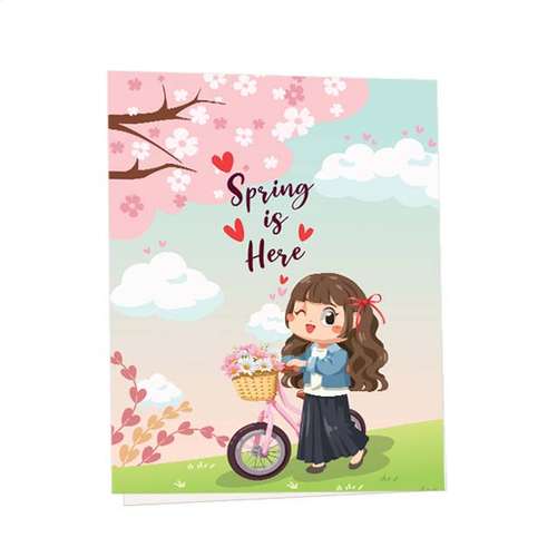 کارت پستال مدل دختر با دوچرخه مجموعه 6 عددی