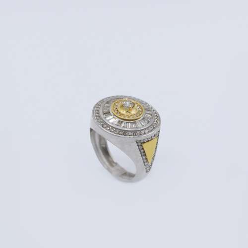 انگشتر نقره مردانه  الماس طبیعی  کد 1044