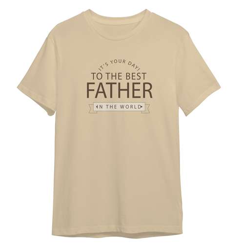 تی شرت آستین کوتاه مردانه مدل روز پدر مرد کد 719 رنگ کرم