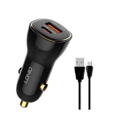 شارژر فندکی 60 وات الدینیو مدل C103 به همراه کابل USB-C