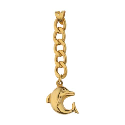 آویز گردنبند طلا 18 عیار زنانه مایا ماهک مدل MM1610 طرح کارتیه و دلفین 3بعدی