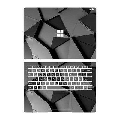 استیکر لپ تاپ توییجین و موییجین مدل هندسی 21 مناسب برای لپ تاپ Microsoft surface book 1 به همراه برچسب حروف فارسی کیبورد