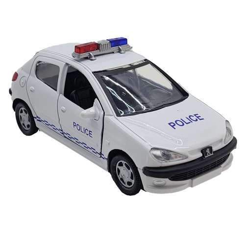 ماشین بازی مدل عقبکش فلزی 206 پلیس راهنمایی رانندگی