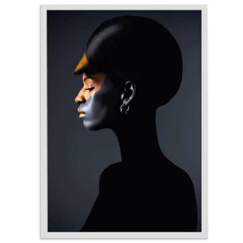تابلو نوری بکلیت طرح چهره ژستیک زن سیاه مدل چراغدار W-s2292
