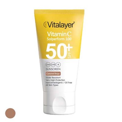 کرم ضد آفتاب رنگی ویتالیر SPF 50 مدل CB ‌مناسب انواع پوست‌ حجم 40 میلی‌لیتر