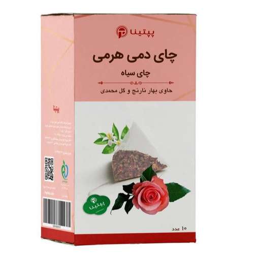 چای سیاه حاوی بهار نارنج و گل محمدی کیسه ای پپتینا بسته 10 عددی