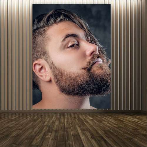 پوستر پارچه ای طرح آرایشگاه مردانه مدل ریش و مو کد PP2052