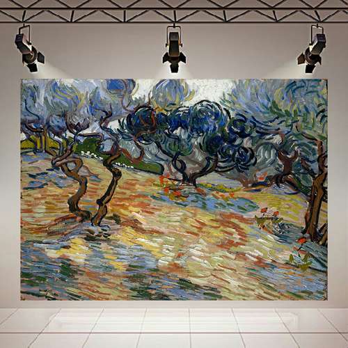 پوستر دیواری طرح نقاشی درخت زیتون اثر ونگوگ کد AR30912