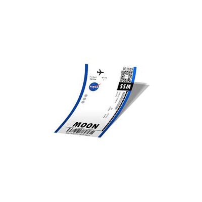 استیکر تزئینی موبایل و تبلت لولو مدل بلیط هواپیما به ماه Boarding Pass to Moonکد 799