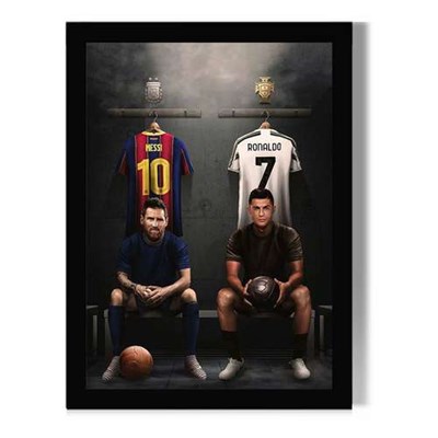 تابلو مدل دیواری طرح رونالدو و مسی Ronaldo and Messi کد FD487