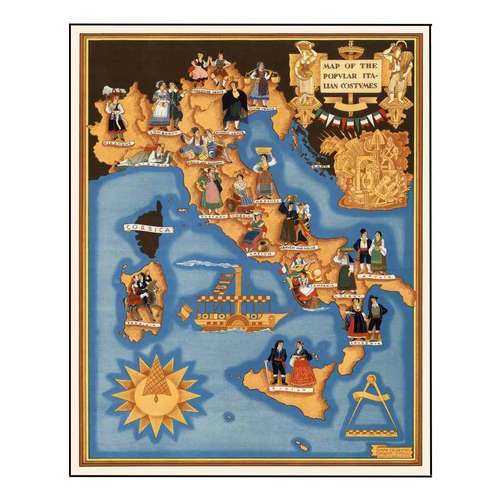 پوستر مدل نقشه کهنه ایتالیا 
