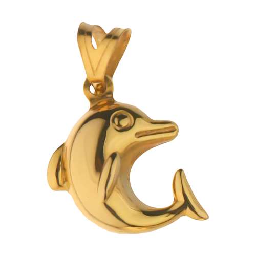 آویز گردنبند طلا 18 عیار زنانه مایا ماهک مدل MM1534 طرح دلفین 3بعدی