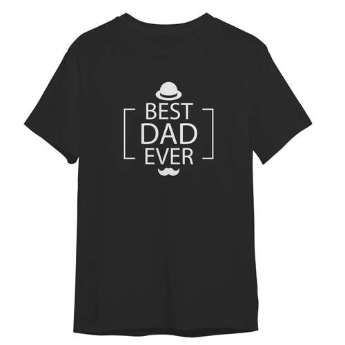 تی شرت آستین کوتاه مردانه مدل روز پدر نوشته بهترین پدر برای همیشه کد 722 رنگ مشکی