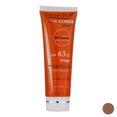 کرم ضد آفتاب رنگی دکتر ژیلا SPF63 مدل Tinted محافظ UVA ،UVB، تنظیم ترشح چربی پوست، ضد آب، مناسب انواع پوست حجم 50میلی‌لیتر