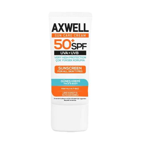 کرم ضد آفتاب بدون رنگ آکسول SPF 50 مدل ضد لک مناسب برای انواع پوست حجم 50 میلی لیتر