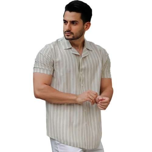 پیراهن آستین کوتاه مردانه مدل یقه انگیلیسی طرح مراکش