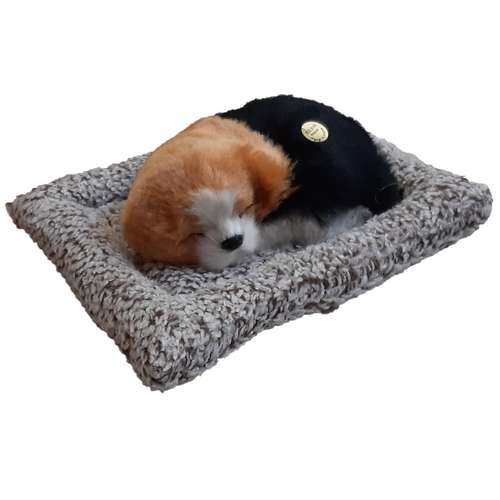 عروسک مدل سگ خوابیده روی تشک طول 18 سانتی متر
