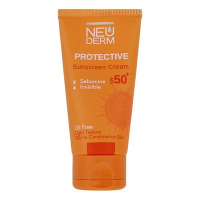 کرم ضد آفتاب بدون رنگ نئودرم SPF50 مدل Highly Protective محافظ UVA ،UVB، تنظیم ترشح چربی پوست، مناسب پوست چرب حجم 50 میلی‌لیتر