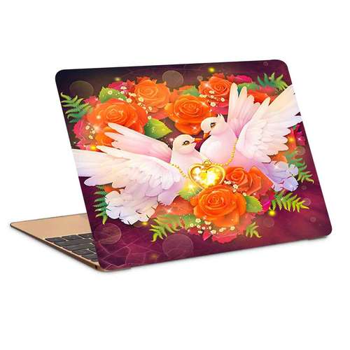 استیکر لپ تاپ طرح نقاشی دو کبوتر عاشق مدل P-284- مناسب برای لپ تاپ 15.6 اینچ